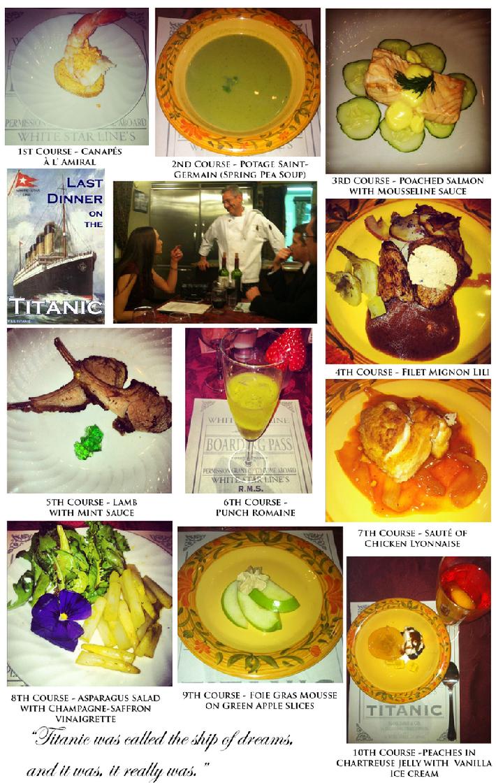 Titanic Dinner at Classic Thyme Cooking School